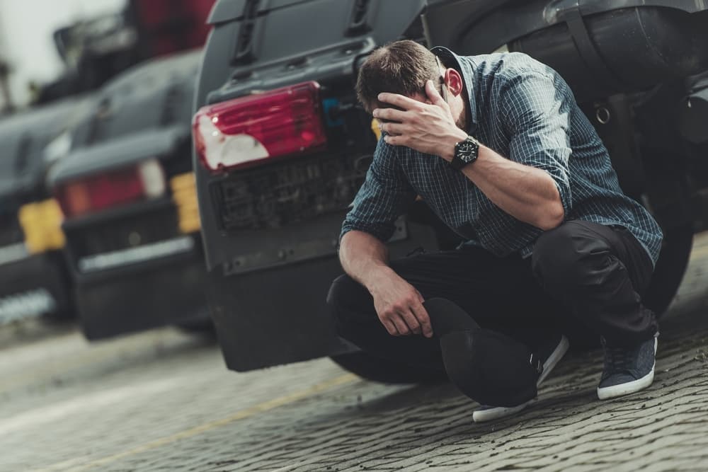 A depressed man after suspension of driving license in DWI case
